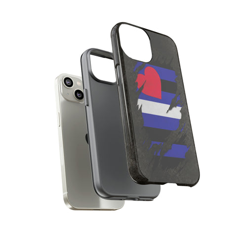 Leather Pride Flag Ripped Reveal Tough Case